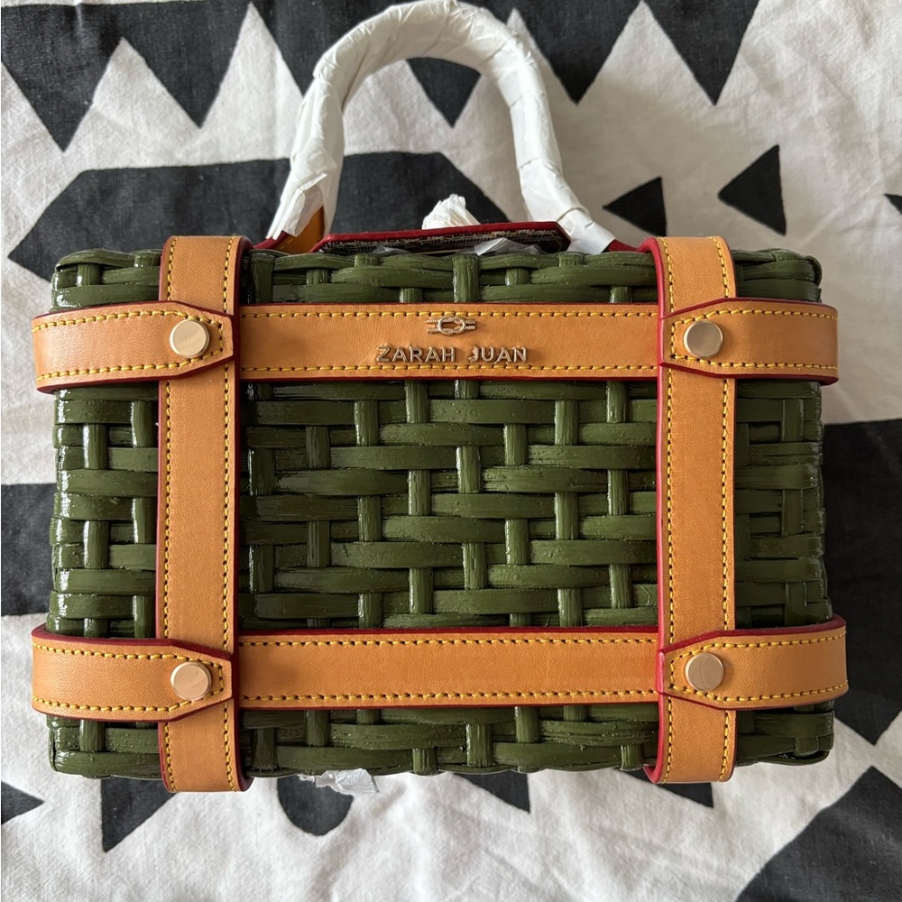Zarah Juan Green Woven Handbag